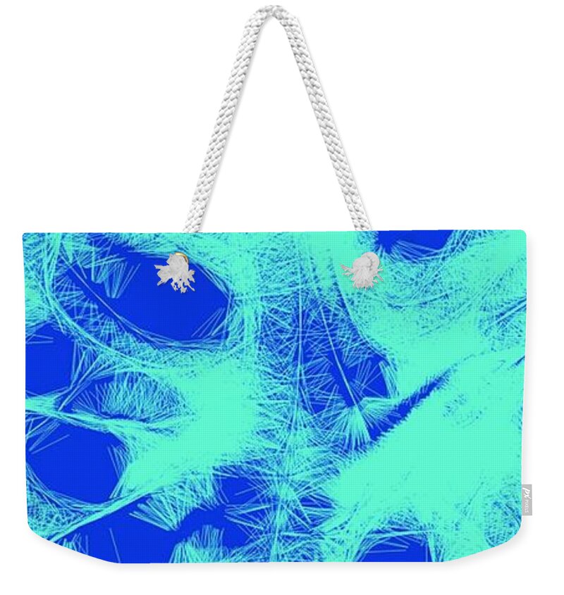 Butterfly Weekender Tote Bag featuring the digital art Buterfly blue by Ljev Rjadcenko