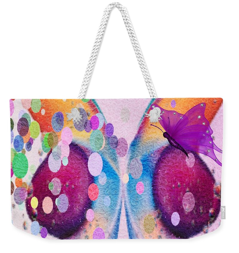  Weekender Tote Bag featuring the digital art Butterfly Bliss by Gena Livings