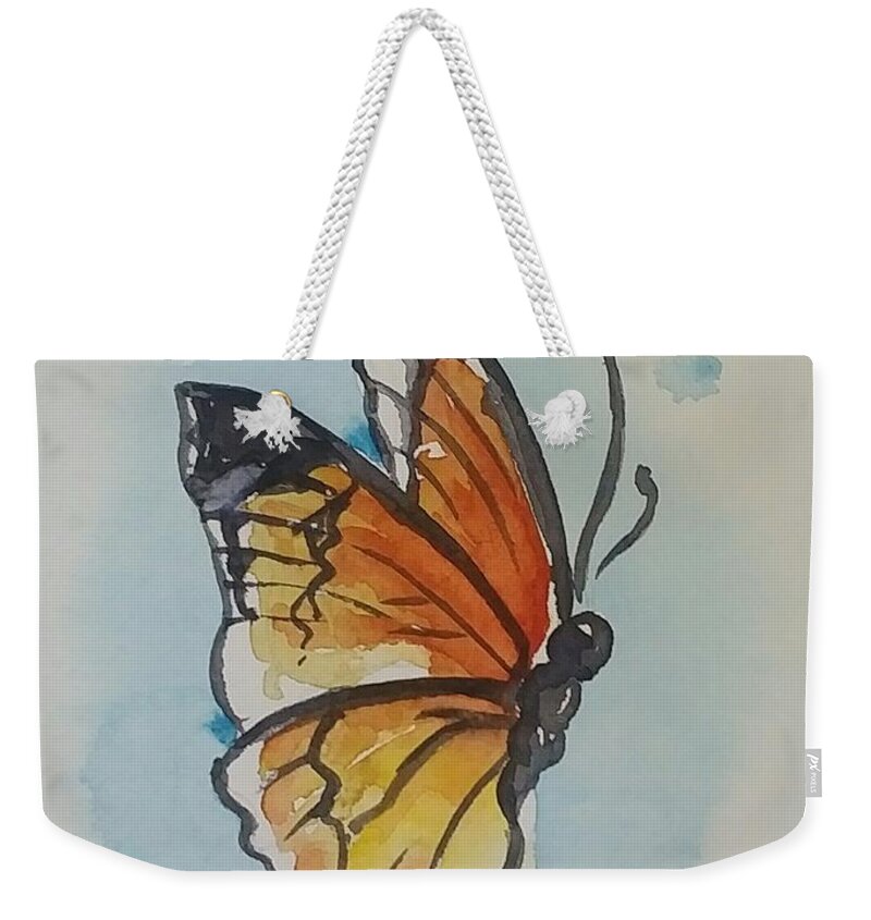  Weekender Tote Bag featuring the painting Butterfly by Sheila Romard