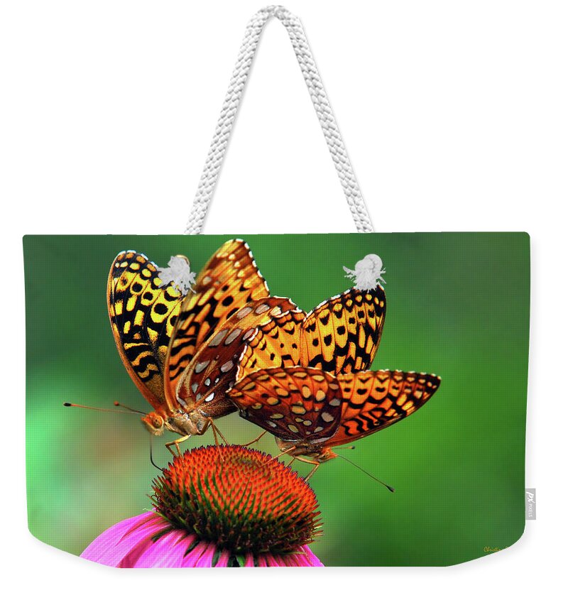 Butterfly Weekender Tote Bag featuring the photograph Butterfly Twins by Christina Rollo