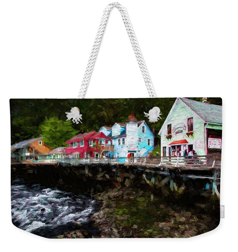 2016 Weekender Tote Bag featuring the digital art By the Ketchikan River by Bruce Bonnett