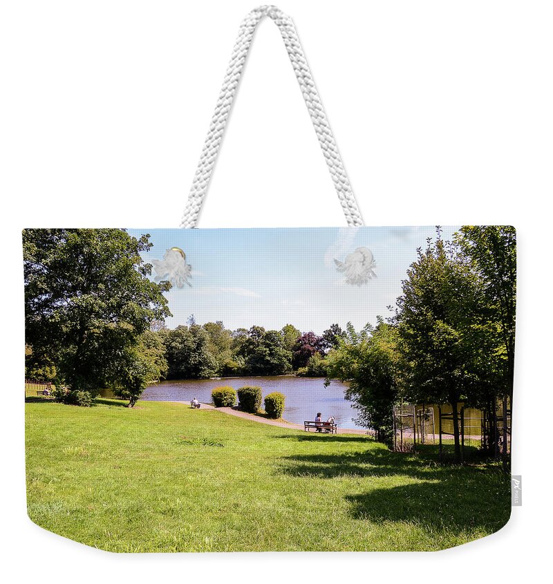 Abington Park.2011 Weekender Tote Bag featuring the photograph By the Lake by Gordon James