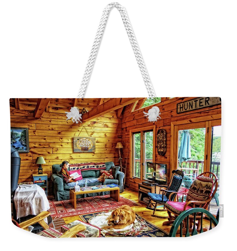 Cabin Weekender Tote Bag featuring the photograph Cabin at the Lake by Russ Considine