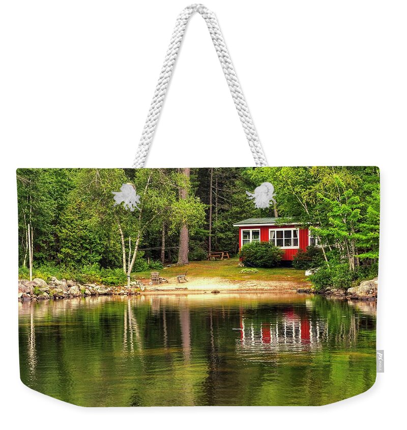 Cabin Weekender Tote Bag featuring the photograph Cabin in the woods by Monika Salvan