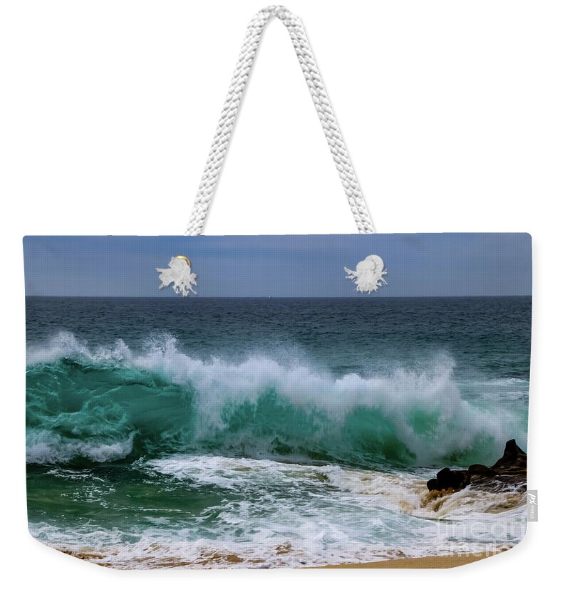 Landscape Weekender Tote Bag featuring the photograph Cabo Wave by Theresa D Williams