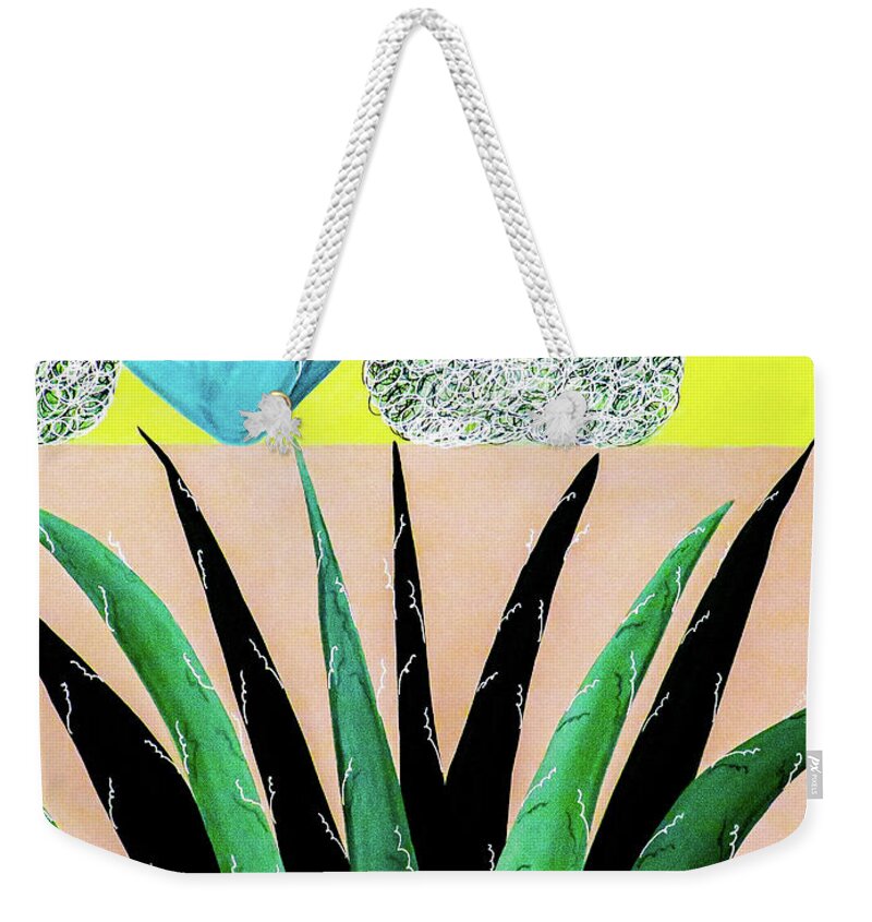 Cactus Weekender Tote Bag featuring the painting Cactus Everywhere by Ted Clifton