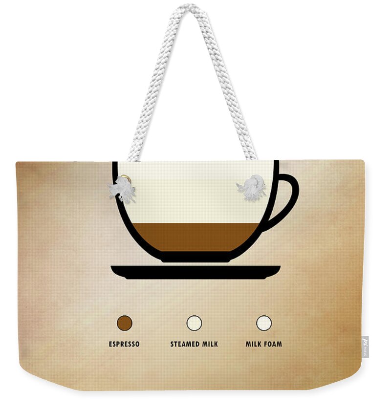 Coffee Weekender Tote Bag featuring the digital art Cafe Latte by Bo Kev