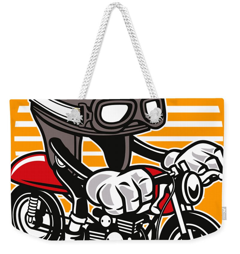 Cafe Weekender Tote Bag featuring the digital art Cafe racer by Long Shot