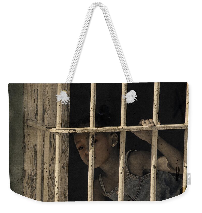 Cuba Weekender Tote Bag featuring the photograph Caged by M Kathleen Warren