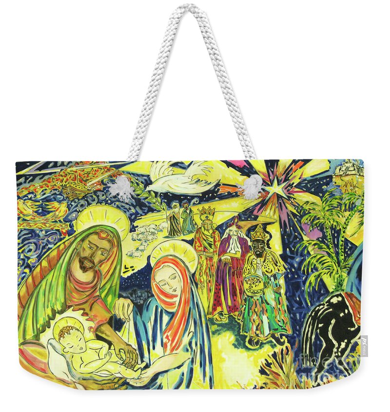 Egypt Weekender Tote Bag featuring the photograph Cairo Wall Nativity by Munir Alawi