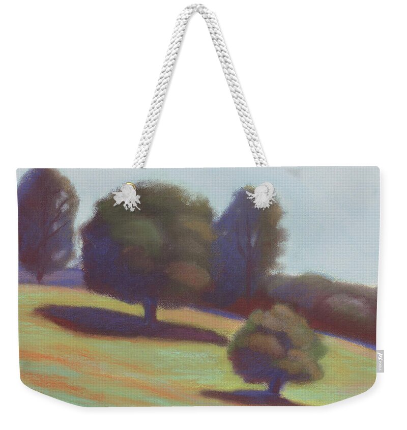 Soft Pastel Weekender Tote Bag featuring the pastel Sonora Hillside by Linda Ruiz-Lozito