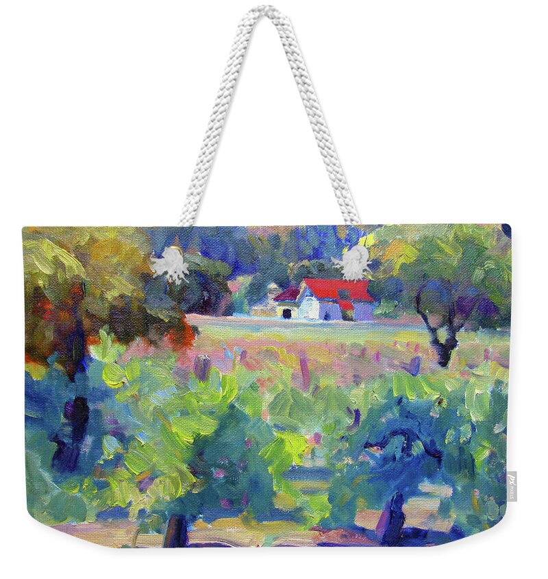 Calistoga Weekender Tote Bag featuring the painting Calistoga Colors by John McCormick