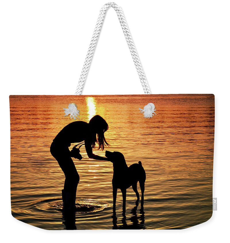 Silhouette Weekender Tote Bag featuring the photograph Call And Answer by Laura Fasulo