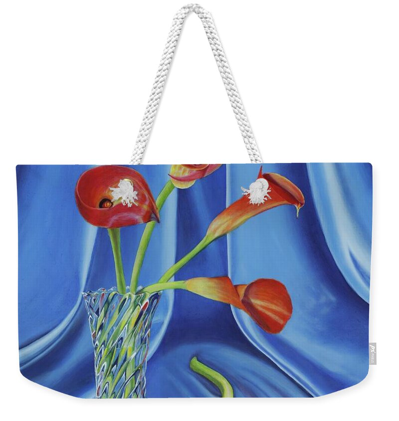 Popular Weekender Tote Bag featuring the painting Calla Lilies by Dorsey Northrup