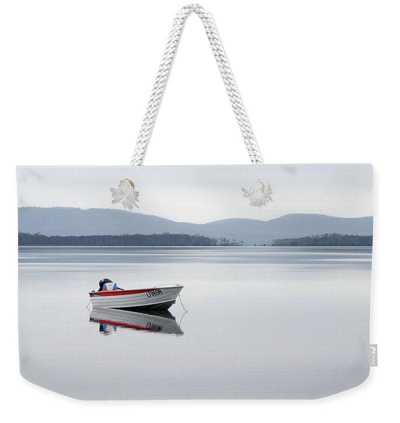 Wallis Lakes Forster Weekender Tote Bag featuring the digital art Calm Wallis Lakes Forster 01 by Kevin Chippindall