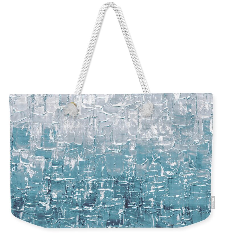 Calm Weekender Tote Bag featuring the painting Calming Blues by Linda Bailey