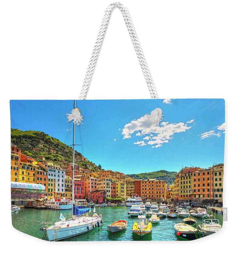 Camogli Weekender Tote Bag featuring the photograph Camogli Port, Liguria, Italy by Stefano Orazzini