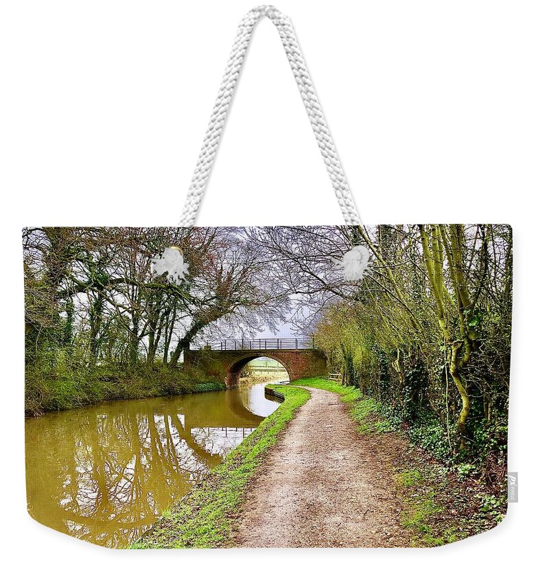 Canal Weekender Tote Bag featuring the photograph Canal Bridge by Gordon James