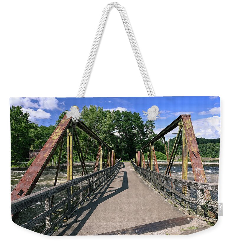 Canal Weekender Tote Bag featuring the photograph Canal Footbridge by Steven Nelson