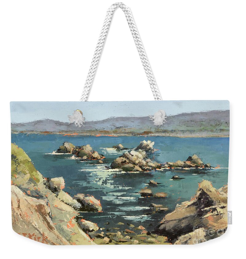 Landscape Weekender Tote Bag featuring the painting Canary Point Overlook by PJ Kirk