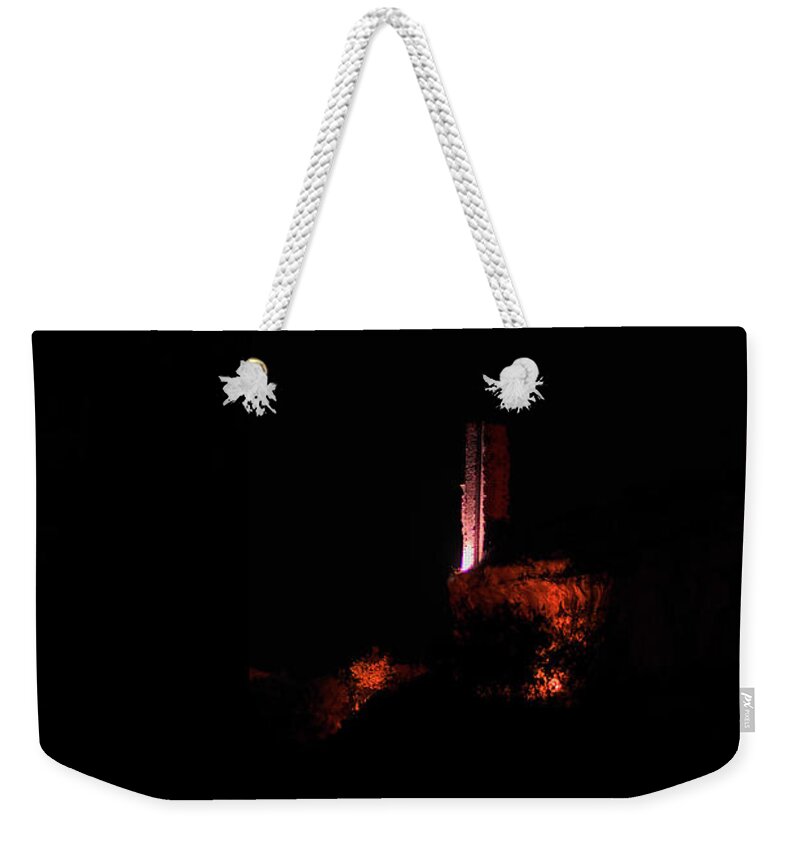 Landscape Weekender Tote Bag featuring the photograph Candle in the Night by Karine GADRE