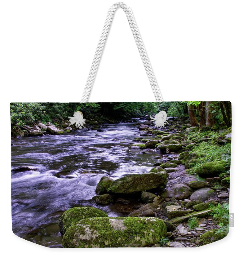 Little River Weekender Tote Bag featuring the photograph Canopied River by Phil Perkins