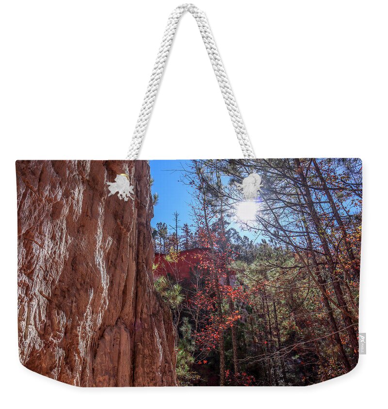 Providence Canyon State Park Weekender Tote Bag featuring the photograph Canyon Floor Afternoon Sun by Ed Williams