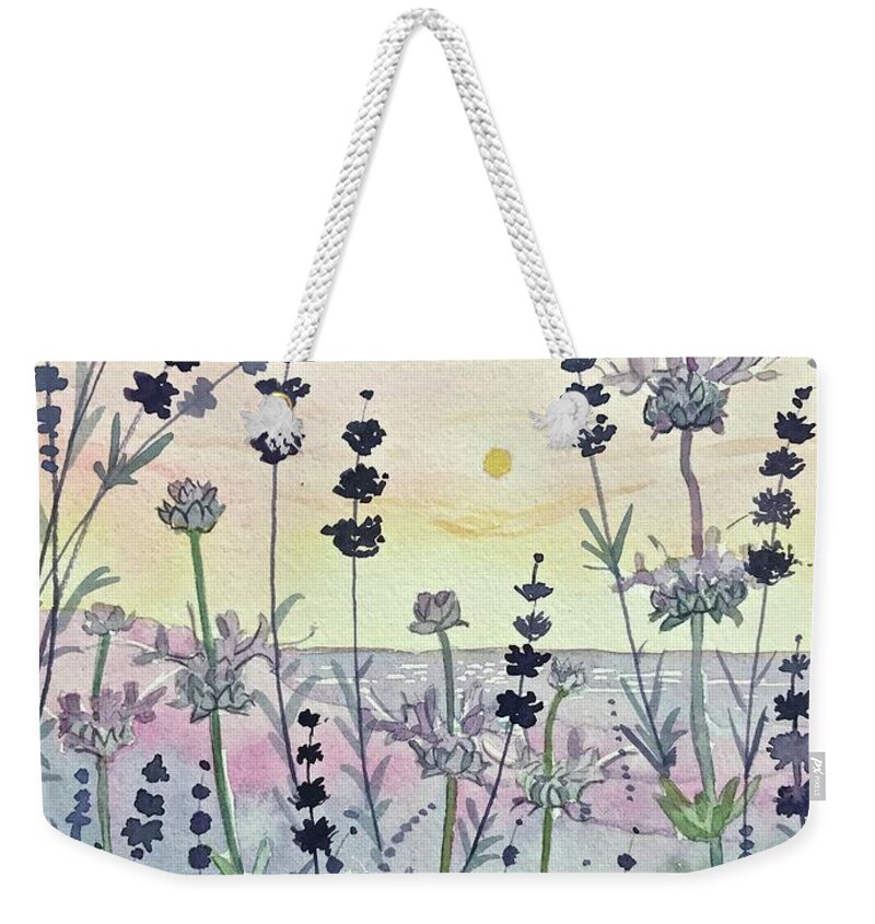 Topanga Weekender Tote Bag featuring the painting Canyon seed Heads by Luisa Millicent
