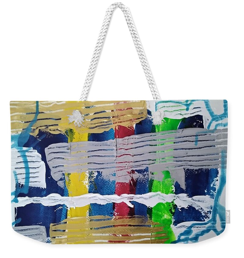  Weekender Tote Bag featuring the painting Caos95 by Giuseppe Monti