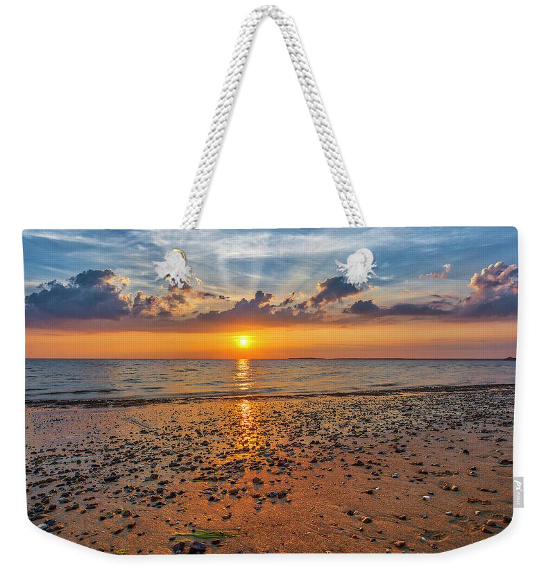 Cape Cod Bay Weekender Tote Bag featuring the photograph Cape Cod Bay Sunset Bliss by Juergen Roth