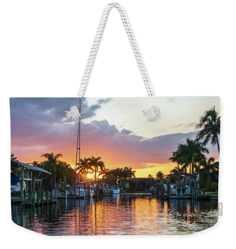 Cape Coral Weekender Tote Bag featuring the photograph Cape Coral Sunset by Mary Ann Artz