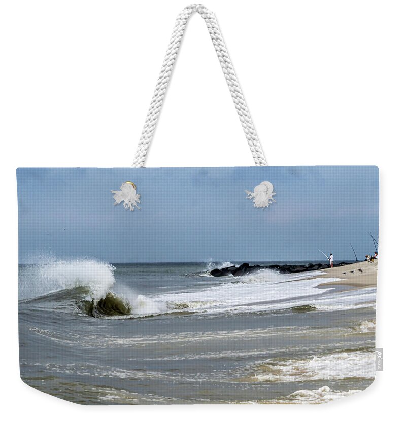 Beach Weekender Tote Bag featuring the photograph Cape May Beach - Surf by Louis Dallara