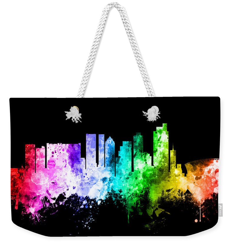 Cape Town Weekender Tote Bag featuring the digital art Cape Town South Africa Skyline #88 by Michael Tompsett