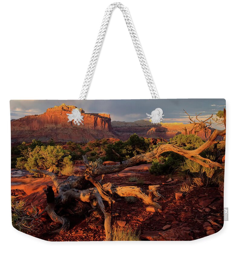 Capitol Reef Weekender Tote Bag featuring the photograph Capitol Reef Sunset by Bob Falcone