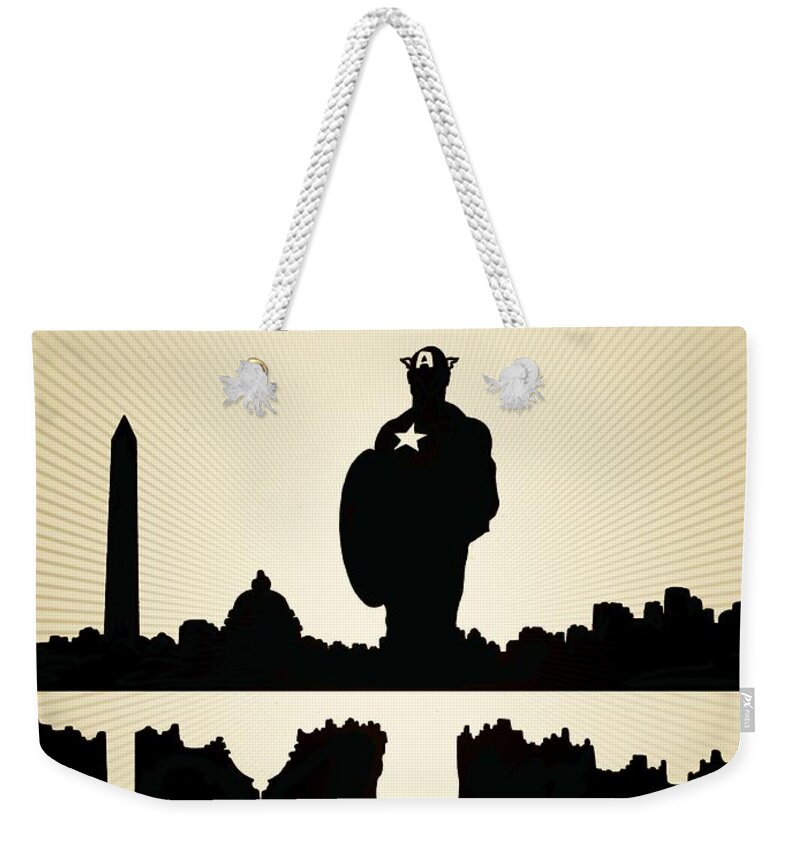 Captain Weekender Tote Bag featuring the digital art Captain America The First Avenger by HELGE Art Gallery
