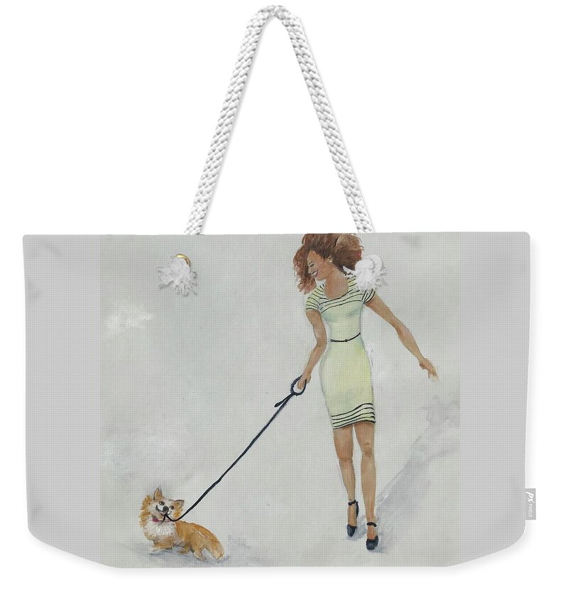 Fashion Illustration Weekender Tote Bag featuring the painting Captivating Ladies 4 by Deborah Naves