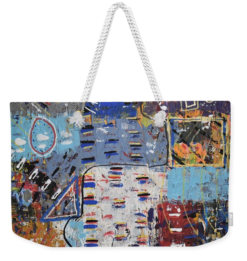 Red Weekender Tote Bag featuring the painting Captured by Pam O'Mara