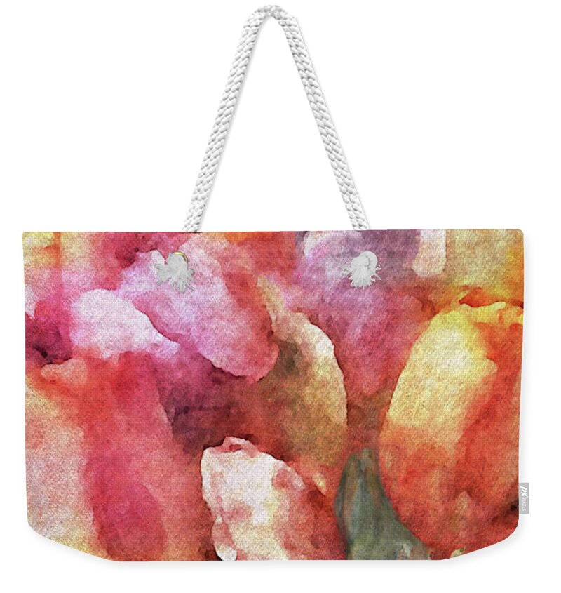 Tulip Bouquet Weekender Tote Bag featuring the painting Captured Spring by Susan Maxwell Schmidt