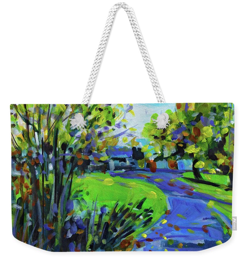 Landscape Painting Weekender Tote Bag featuring the painting Capturing The Spirit Of Change by Tanya Filichkin