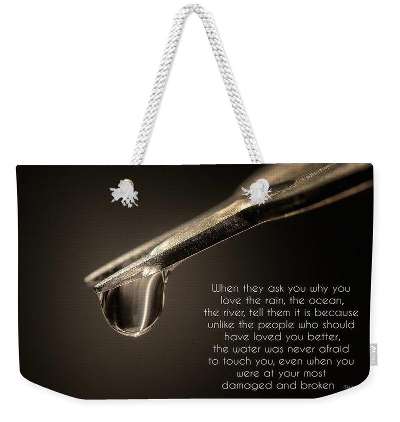 Composite Weekender Tote Bag featuring the photograph CARD Waterdrop by Wolfgang Stocker