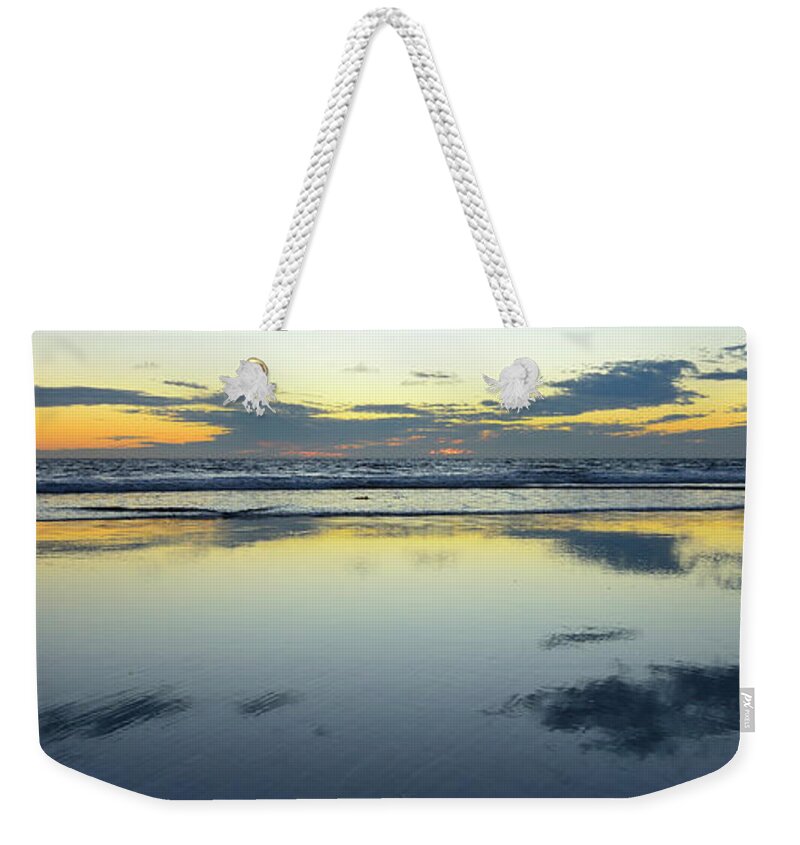 Panoramic Weekender Tote Bag featuring the photograph Cardiff Sunset by John F Tsumas