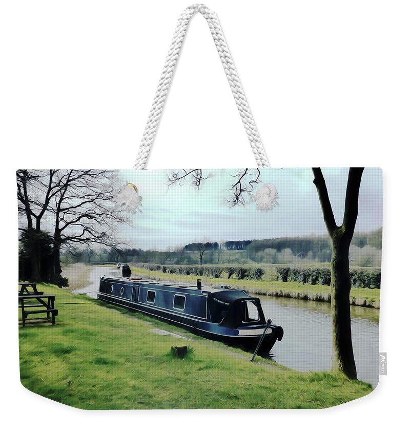 England Weekender Tote Bag featuring the photograph Cardinal Wolsey Moored at Bramble Cuttings by Ian Hutson