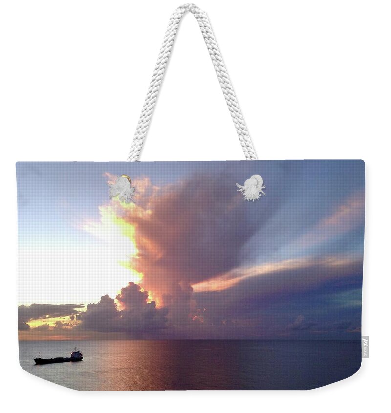  Weekender Tote Bag featuring the photograph Caribbean Sea Phenomenon 2 by Judy Frisk