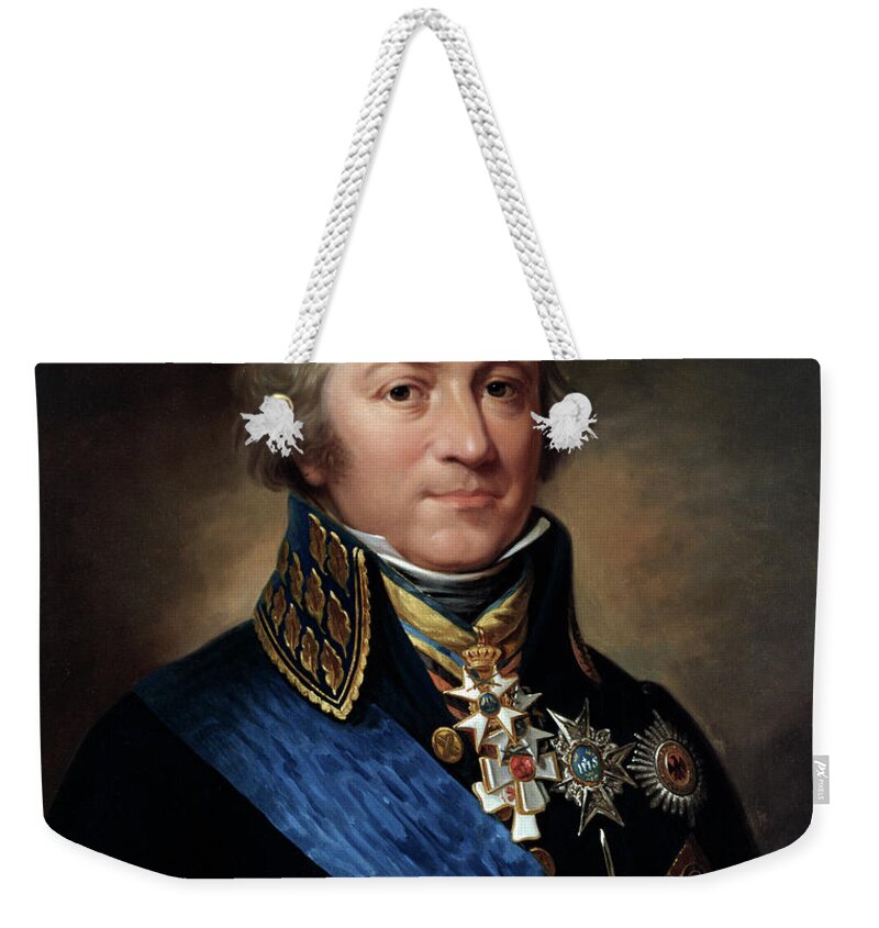 18th Century Weekender Tote Bag featuring the painting Carl Johan Adlercreutz by Carl Wilhelm Nordgren