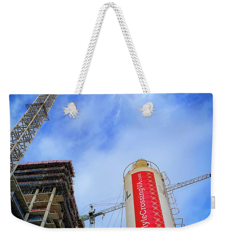Construction Weekender Tote Bag featuring the photograph Carlyle Crossing Construction by Lora J Wilson