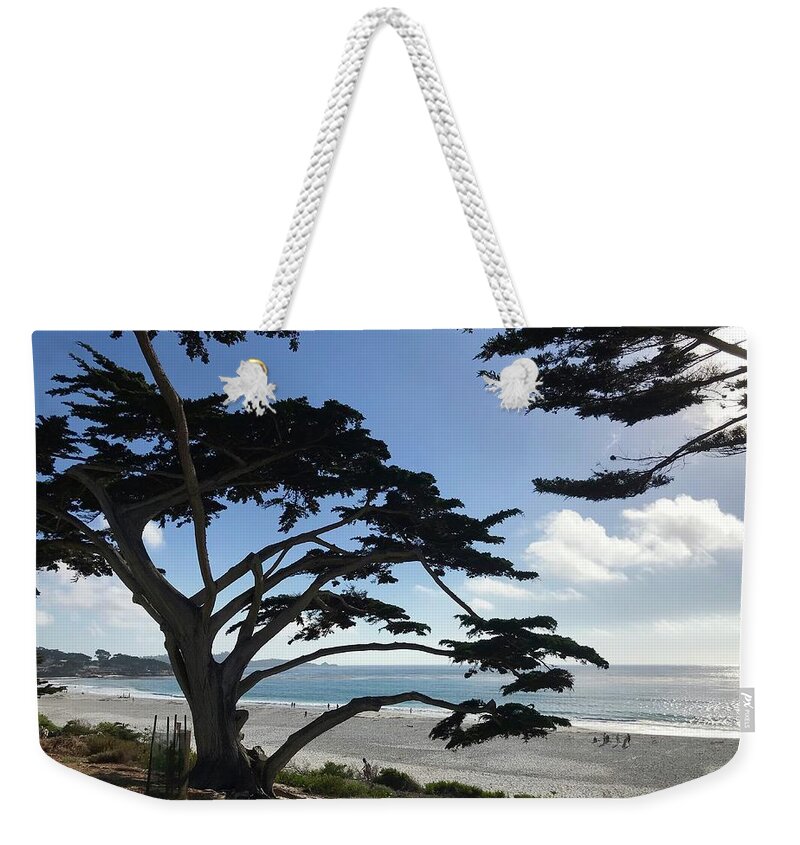 Carmel By The Sea Weekender Tote Bag featuring the painting Carmel Beach by Luisa Millicent