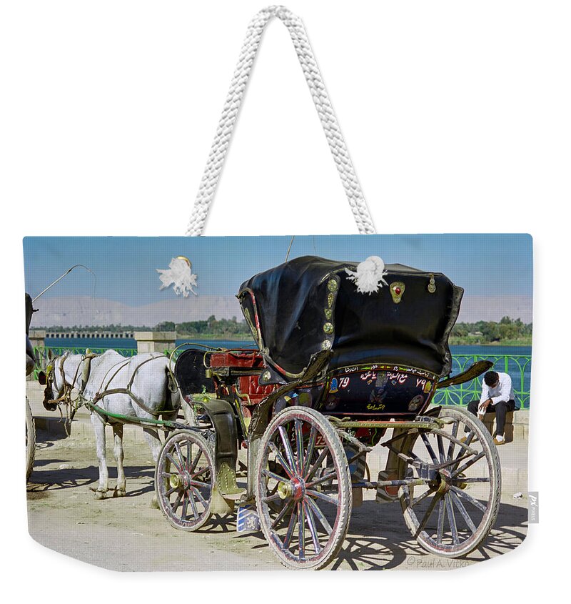 Egypt Weekender Tote Bag featuring the photograph Carriage driver down cast by Paul Vitko