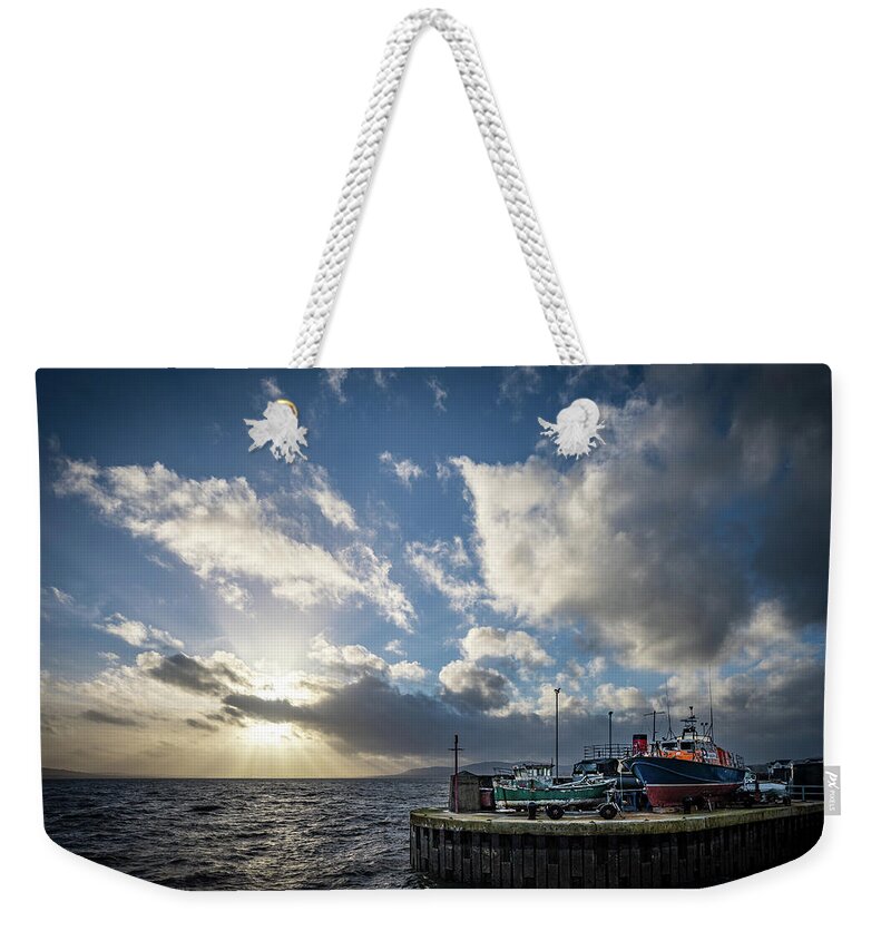 Carrickfergus Weekender Tote Bag featuring the photograph Carrickfergus Harbour 3 by Nigel R Bell