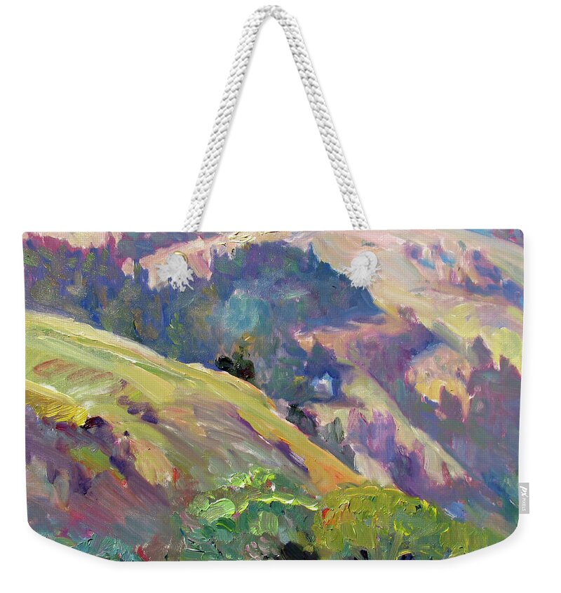 Hills Weekender Tote Bag featuring the painting Casadero Hills by John McCormick