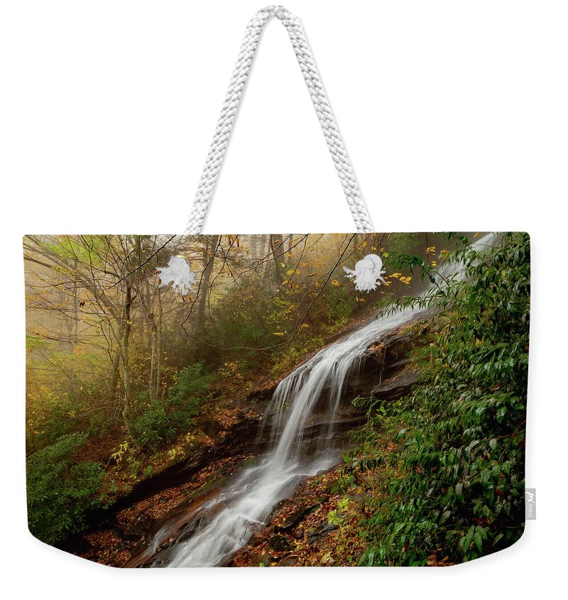 Nature Weekender Tote Bag featuring the photograph Cascade Falls 5 by Cindy Robinson